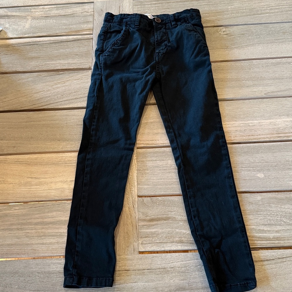 Minoti Black Slim Fit Khaki Pants, 6-7